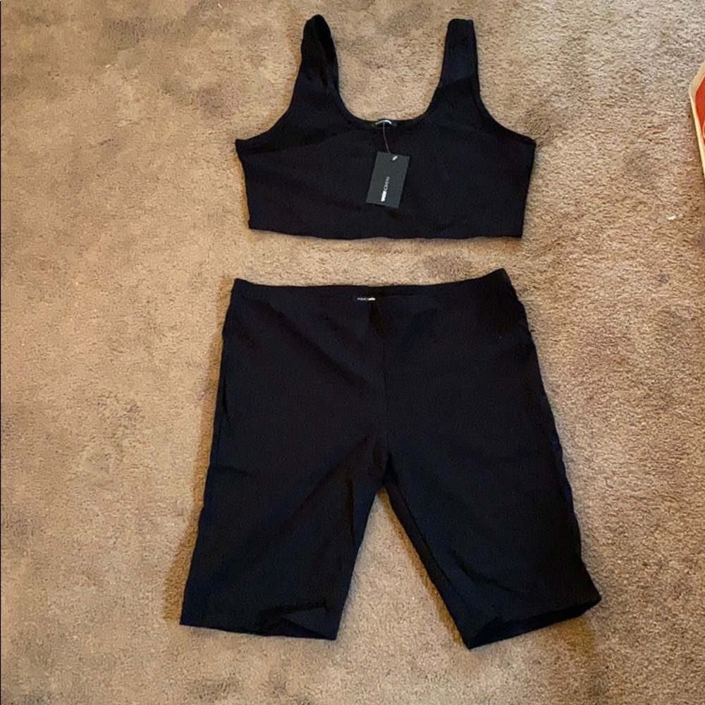Plus size biker short set
